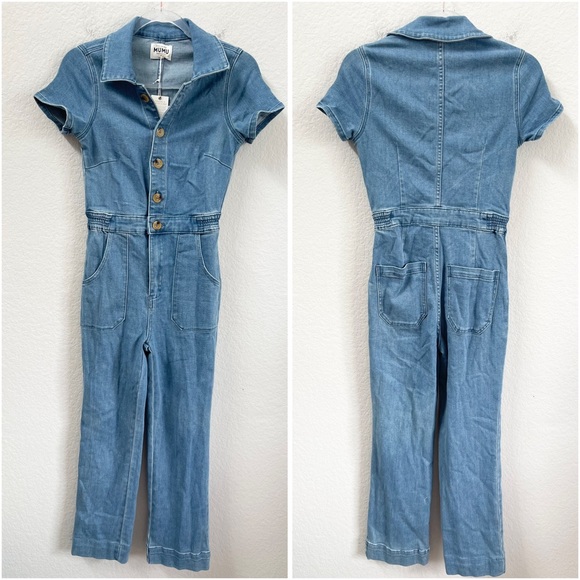 Show Me Your MuMu Emery Jumpsuit French Blue Size Small - Picture 2 of 5